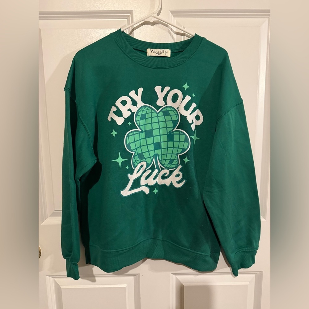Wound Up Green Crewneck Sweatshirt